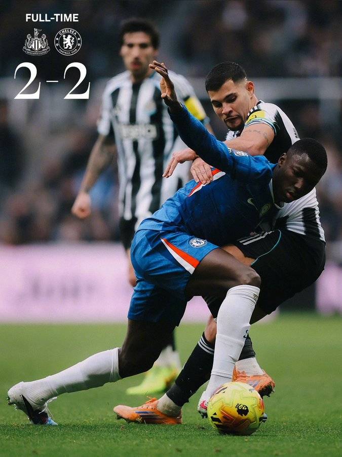 เชลซีเสมอกับนิวคาสเซิล 2-2 การเร่งเครื่องในครึ่งหลังไม่สามารถปกปิดปัญหาที่ซ่อนอยู่ได้; เจมส์ยังคงเป็นผู้เล่นสำคัญที่ตัดสินเกม _Woltemade_ _สิงห์บลูส์_ _อาร์เซนอล_